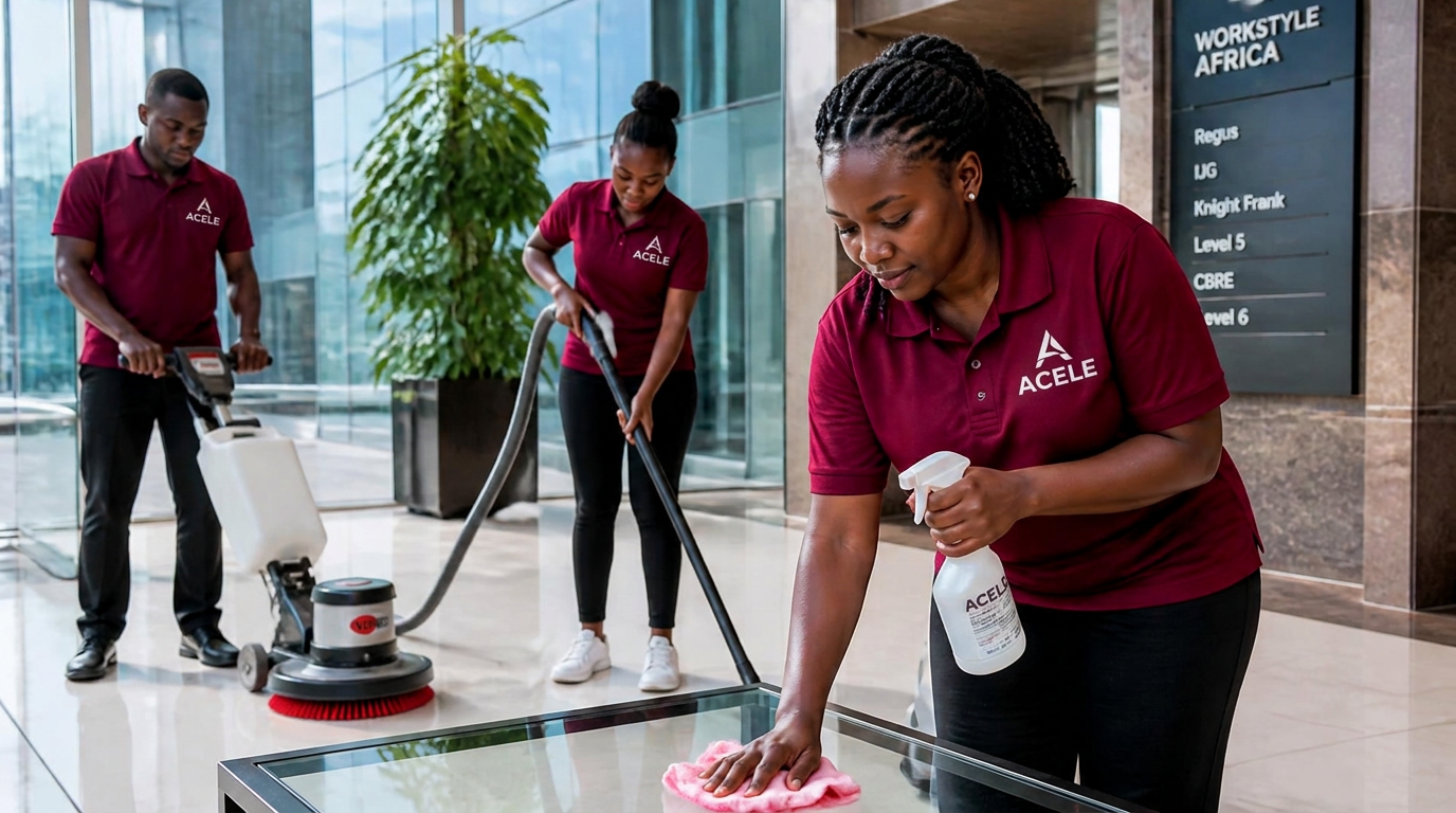 Acele cleaning team at work
